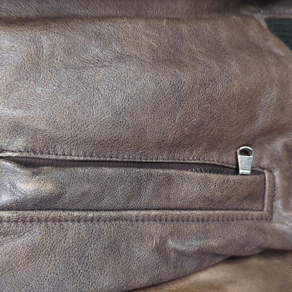 Compagnia Brown Flight pilot Leather Jacket Shearling fighter Bomber Italy 50 L - Picture 5 of 16